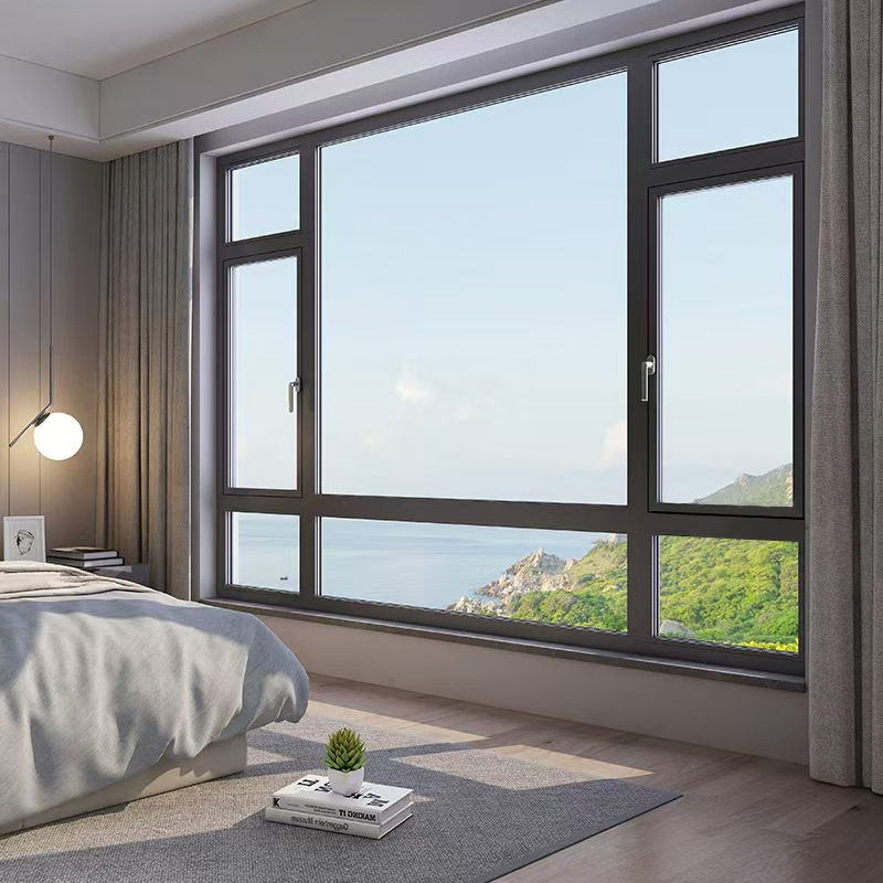 Ventanas deslizantes colgantes de aluminio, fabricadas en fábrica, muy populares, con vidrio de alta calidad que aísla del sonido y del calor