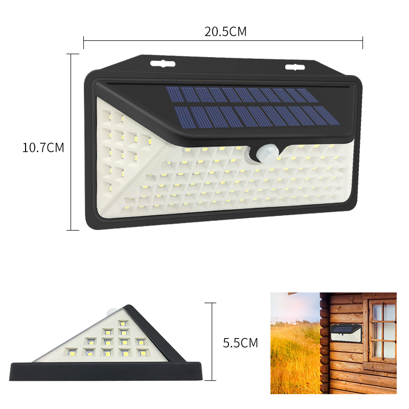 Luces de seguridad solares LED para jardín con sensor de movimiento, lámpara de pared para emergencia en cercas exteriores