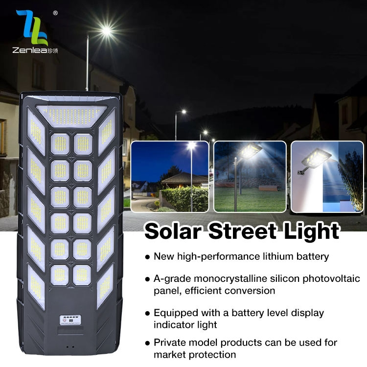 Luz de Calle Solar Integrada Todo en Uno de Alta Calidad para Exterior IP65 Impermeable ABS 600W