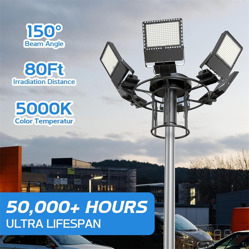 Proyector de Estadio de Alta Mast Outdoor Iluminación de Alta Lumen 180lm/W 100W 150W 200W 240W 300W 400W 500W 600W Luces LED de Inundación 3watt 3CCT Sensor de Fotocélula