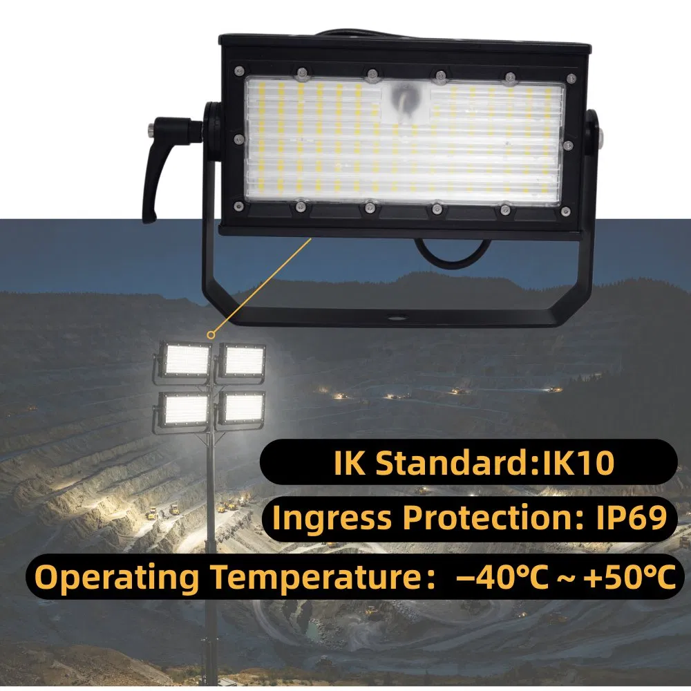 Torre de luz de inundación de alto mástil robusta LED para iluminación de sitios de trabajo en minería Conssin