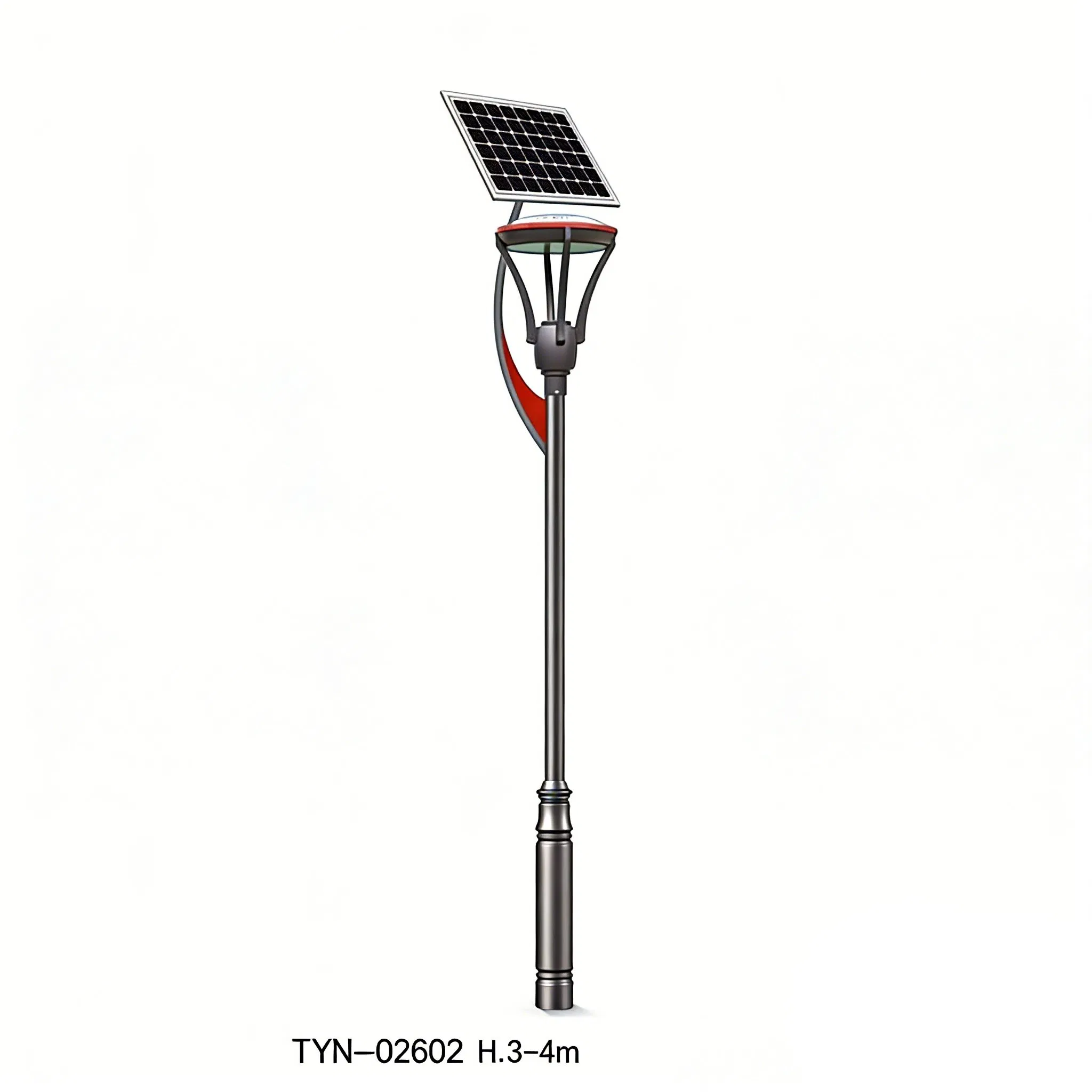 Lámpara de jardín solar integrada de columna vintage para patio