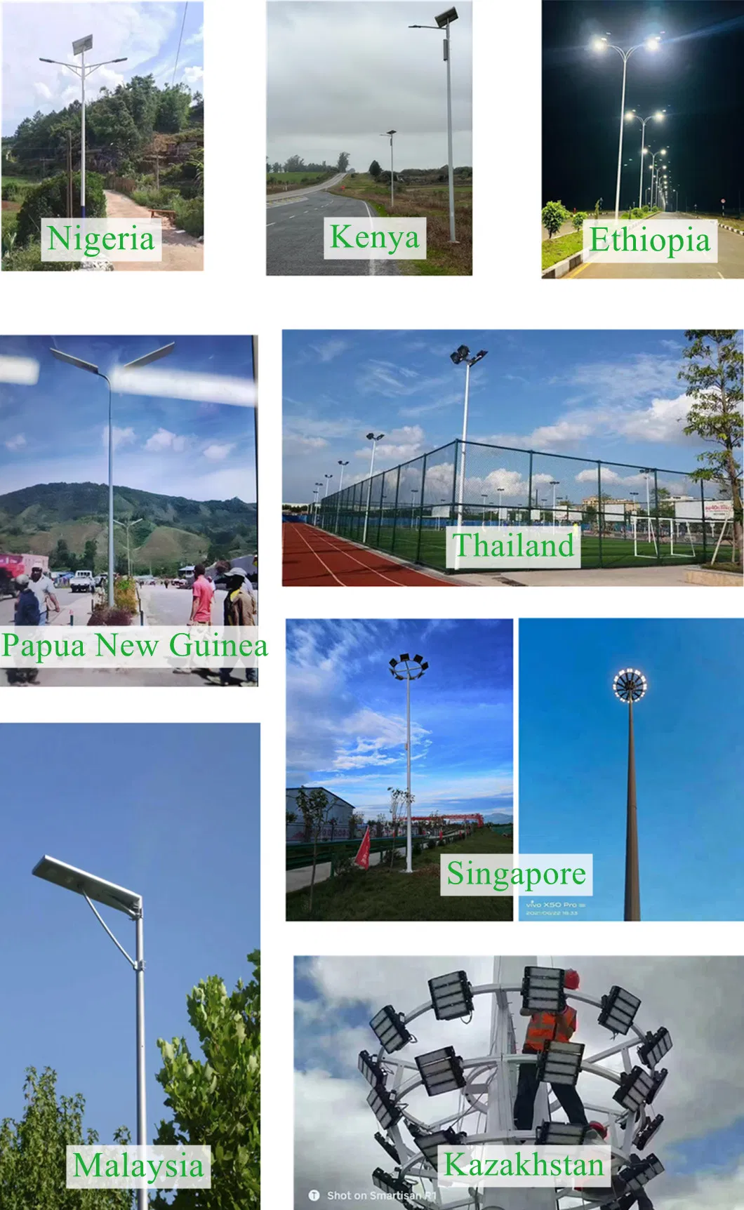 Productos Calientes de Fábrica Top 10 Estacionamiento 80W 150W IP66 Poste de Luz de Calle LED para Exterior