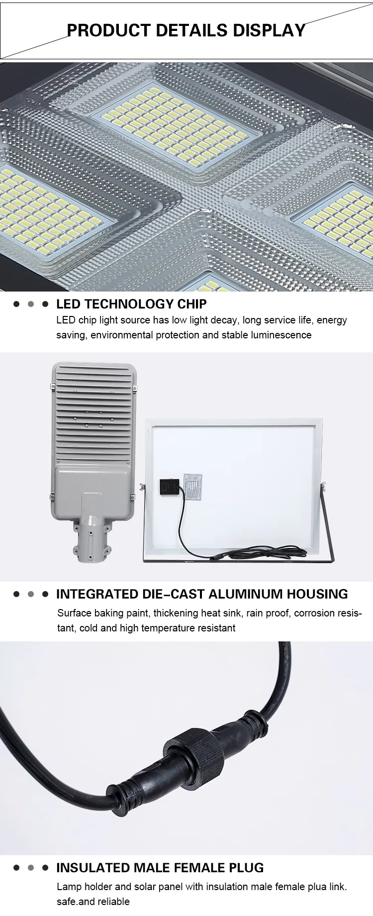 Luz solar callejera dividida nuevo diseño iluminación LED comercial