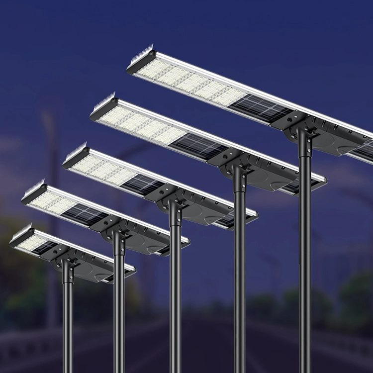 Lecuso Nueva Luz de Calle LED Solar Todo en Uno Integrada para Exteriores Impermeable 30W 60W 80W 100W 120W 150W