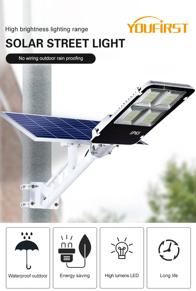Luz solar callejera dividida nuevo diseño iluminación LED comercial