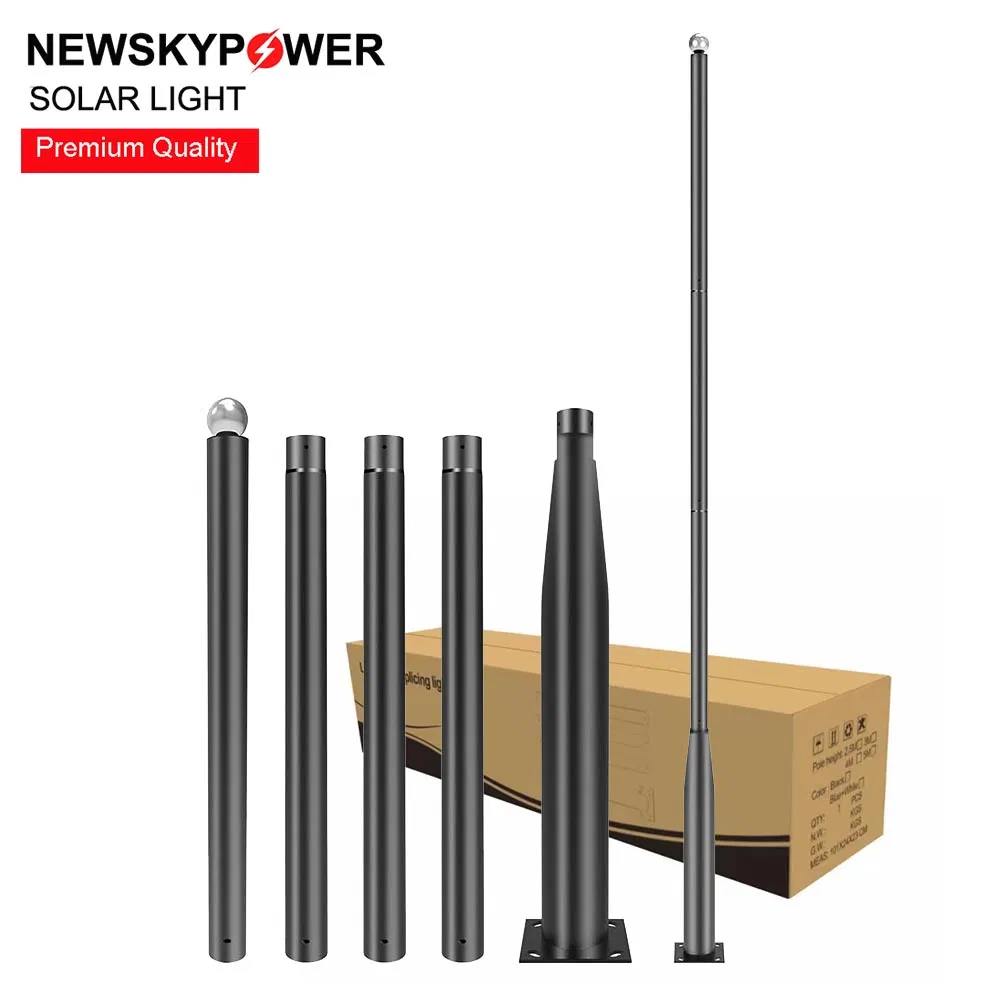 Tipo de División 3 Poste Metálico Galvanizado de Q235 Metro de Altura para Luces LED de Montaje Superior