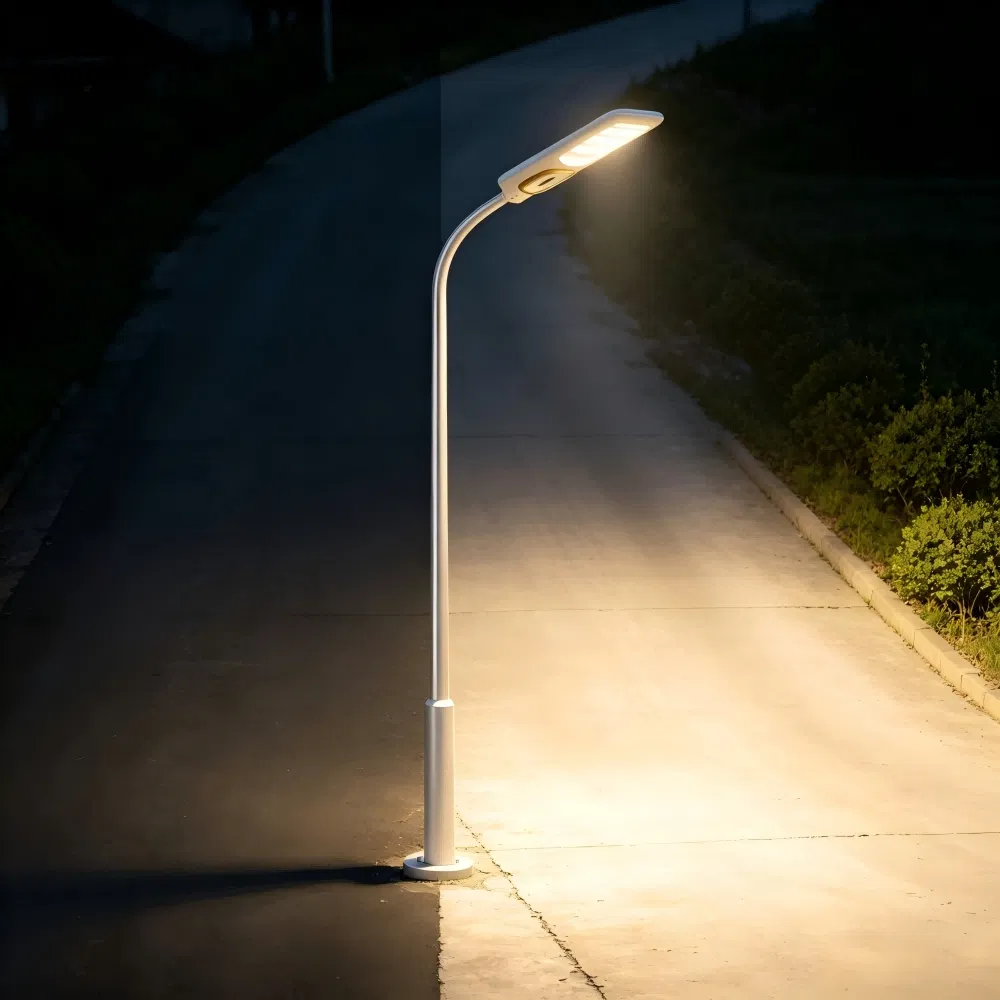 Luz Solar Callejera Todo-en-Uno Mono SMD5054 Perlas de Lámpara 2713lm 30000mAh LiFePO4 Batería 5V28W