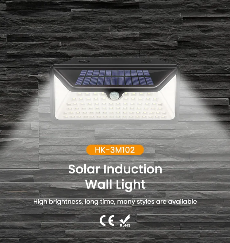 Luces de seguridad solares LED para jardín con sensor de movimiento, lámpara de pared para emergencia en cercas exteriores
