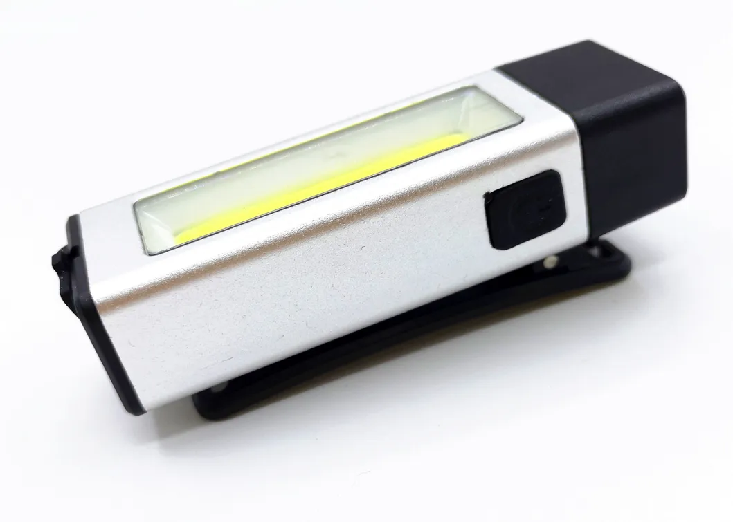 Luz de trabajo LED COB recargable con clip, faro LED para exteriores