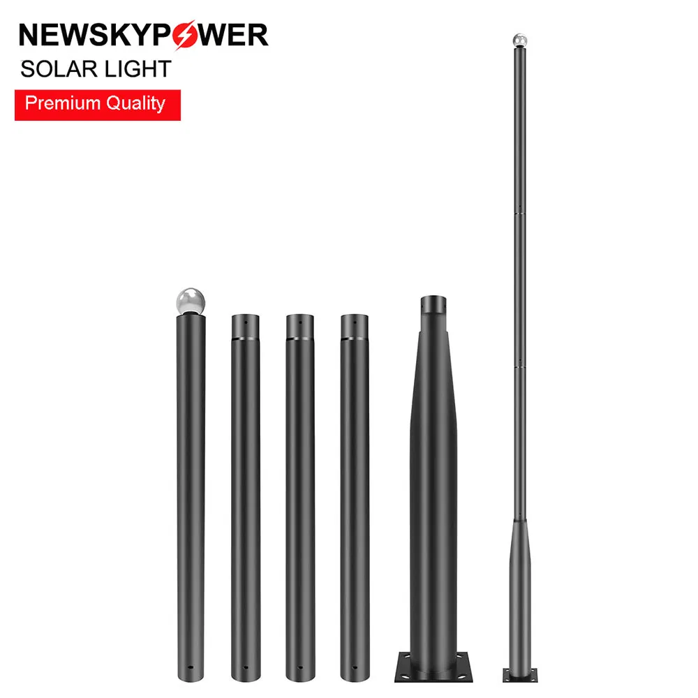 Tipo de División 3 Poste Metálico Galvanizado de Q235 Metro de Altura para Luces LED de Montaje Superior