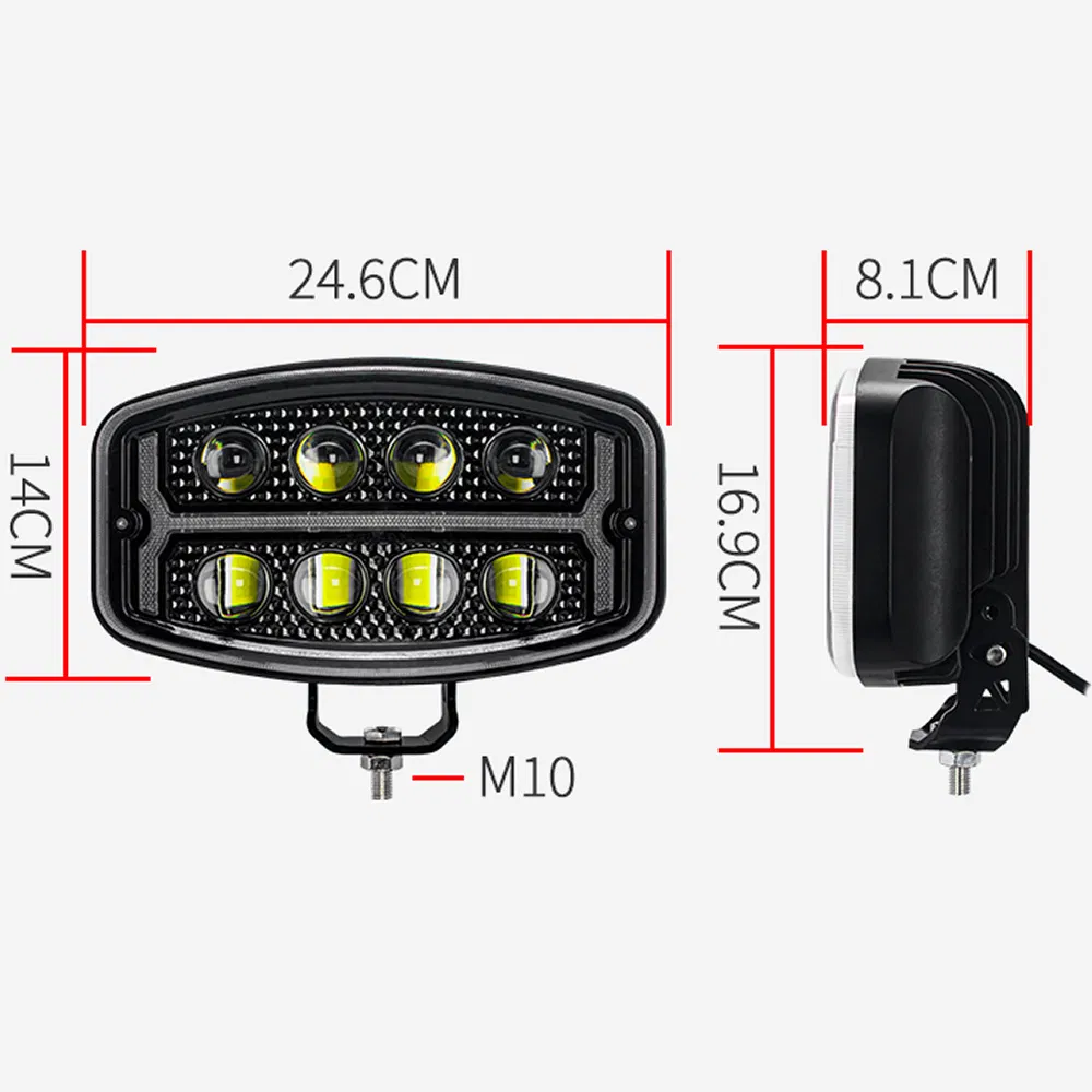 10inch Luces de Niebla LED Súper Brillantes Luces de Conducción DRL Ámbar Luces de Trabajo Camiones Focos Faros para Off Road