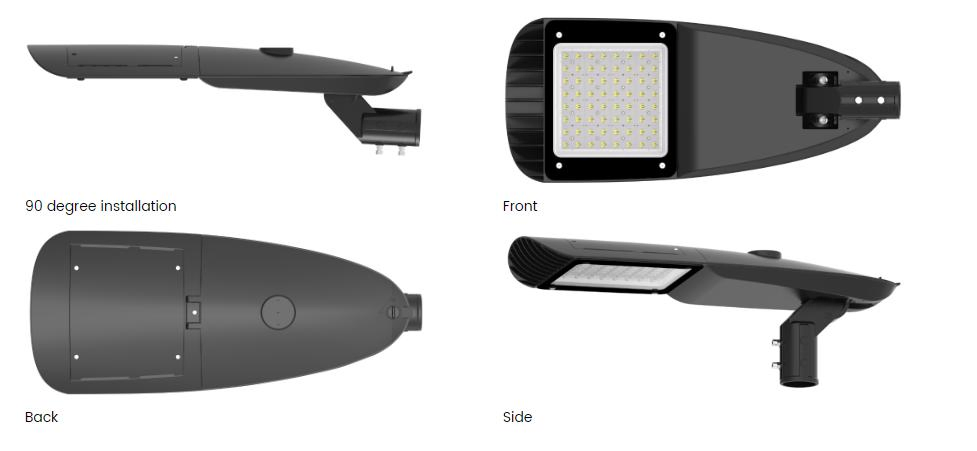 150W 180W 200W 240W Carretera Alta Luminaria de Calle Lateral de Aluminio Fundido LED Inteligente para Exterior IP66 Impermeable SMD Farola
