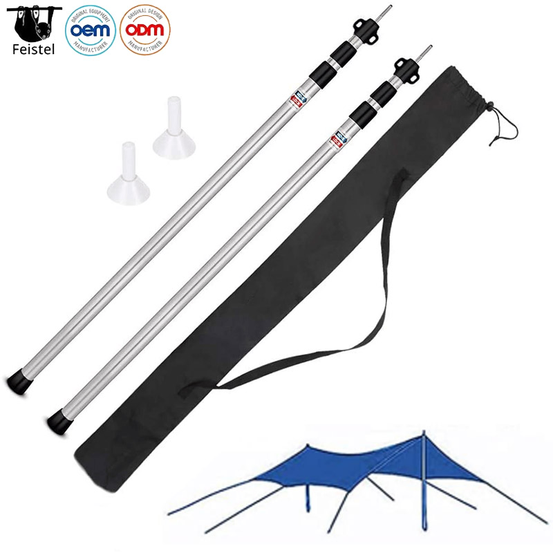 Polo de tienda ajustable de aluminio, polo telescópico para lona, ​​polo ligero para acampar