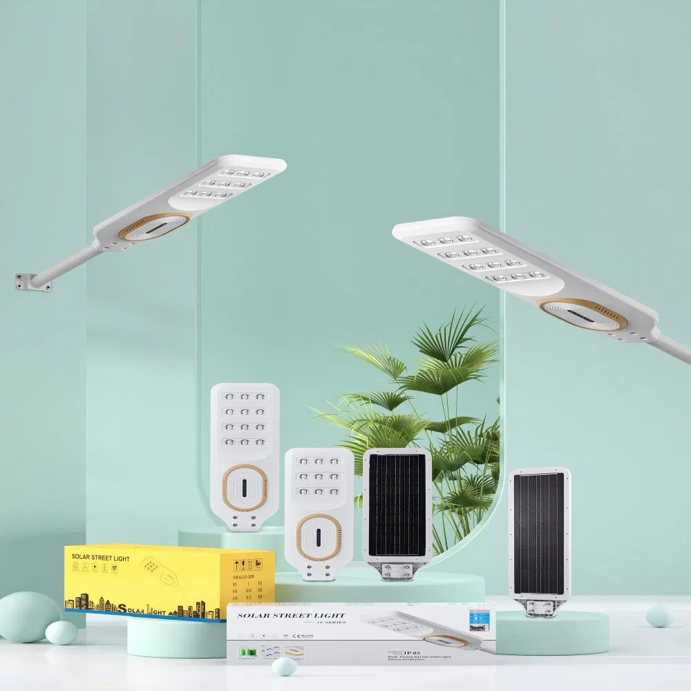 Luz Solar Callejera Todo-en-Uno Mono SMD5054 Perlas de Lámpara 2713lm 30000mAh LiFePO4 Batería 5V28W