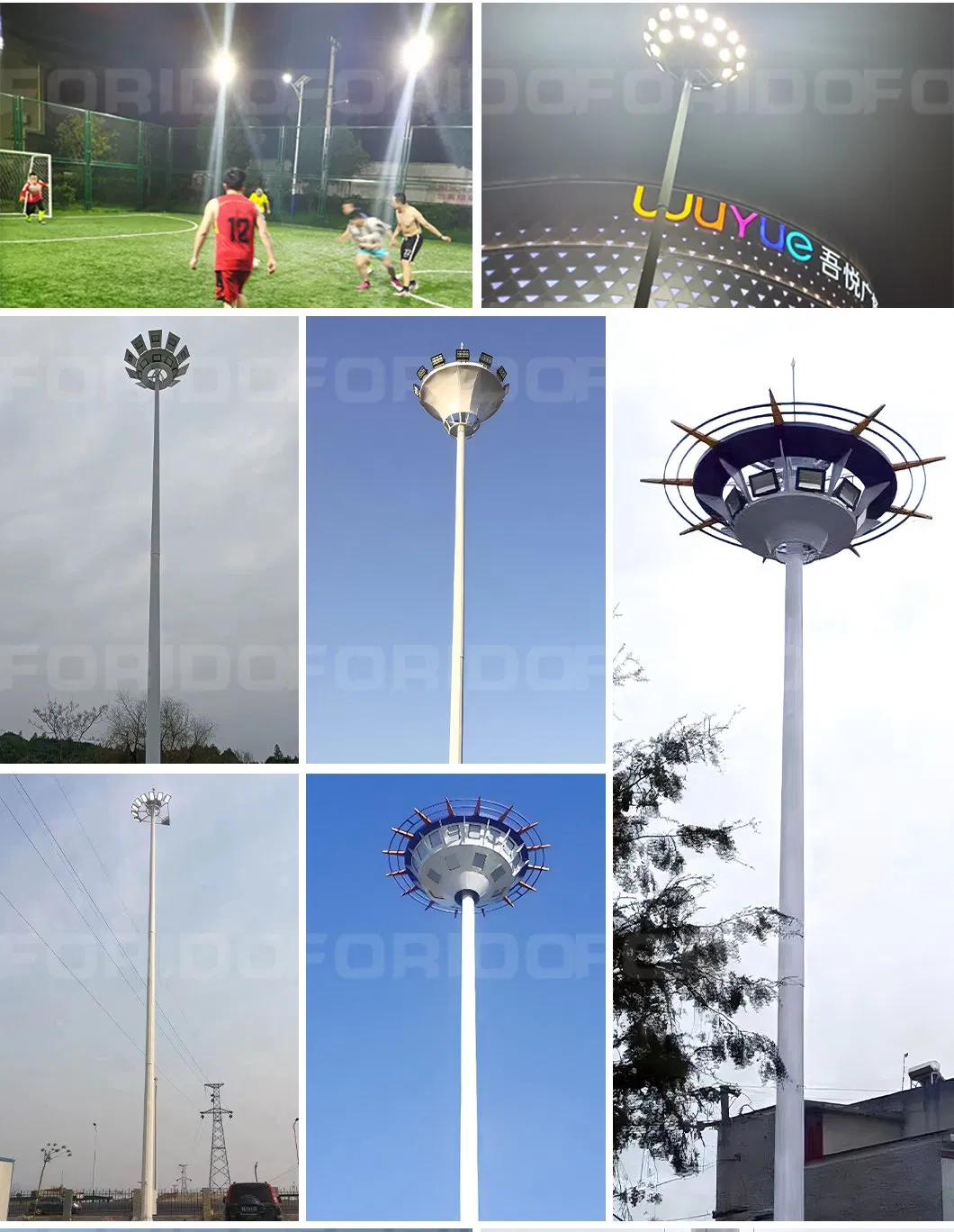 15m/20m/25m/30m/35m Luz de mástil alto LED para estación exterior de aeropuerto