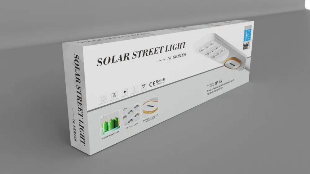 Luz Solar Callejera Todo-en-Uno Mono SMD5054 Perlas de Lámpara 2713lm 30000mAh LiFePO4 Batería 5V28W