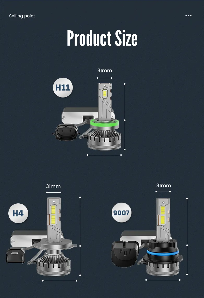 V90 Lámpara de auto profesional Canbus 4575csp Faros LED de niebla para motocicleta