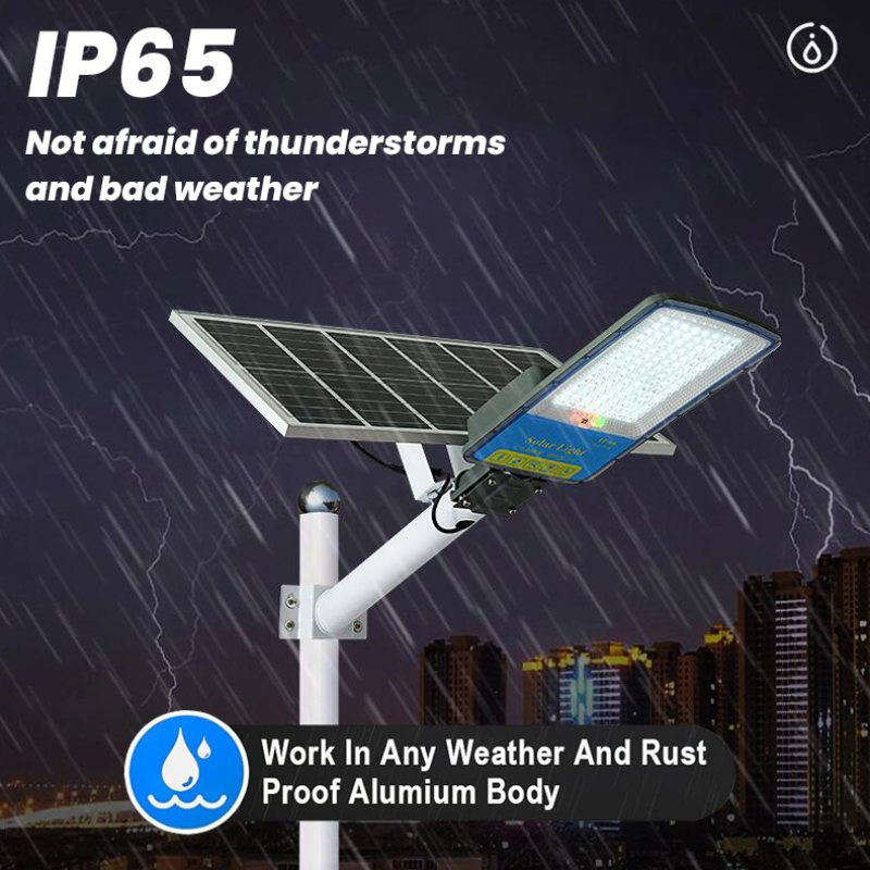 12V Molde de fundición a presión 30W Luz de calle LED solar para exteriores con poste