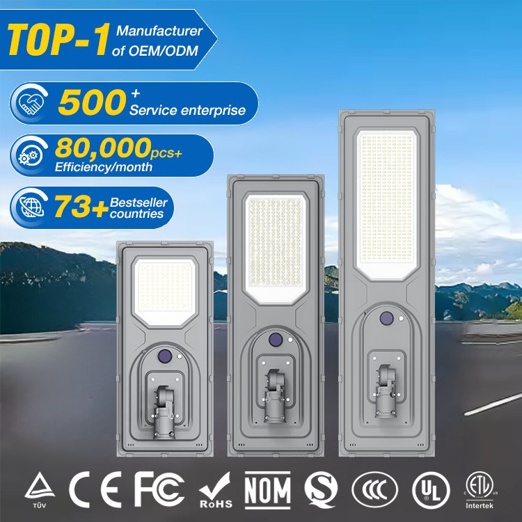 Iluminación Solar Callejera LED Todo en Uno a Prueba de Agua de Aluminio para Ahorro de Energía IP66 100W 200W 300W