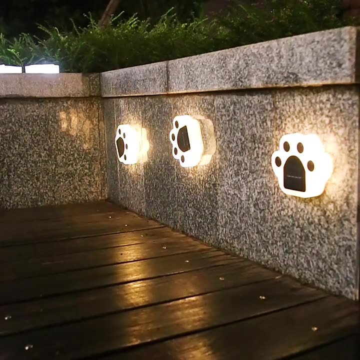 Lámpara de suelo LED solar en forma de pata de oso, lámpara de pared exterior, lámpara decorativa para jardín, lámpara de paisaje atmosférico