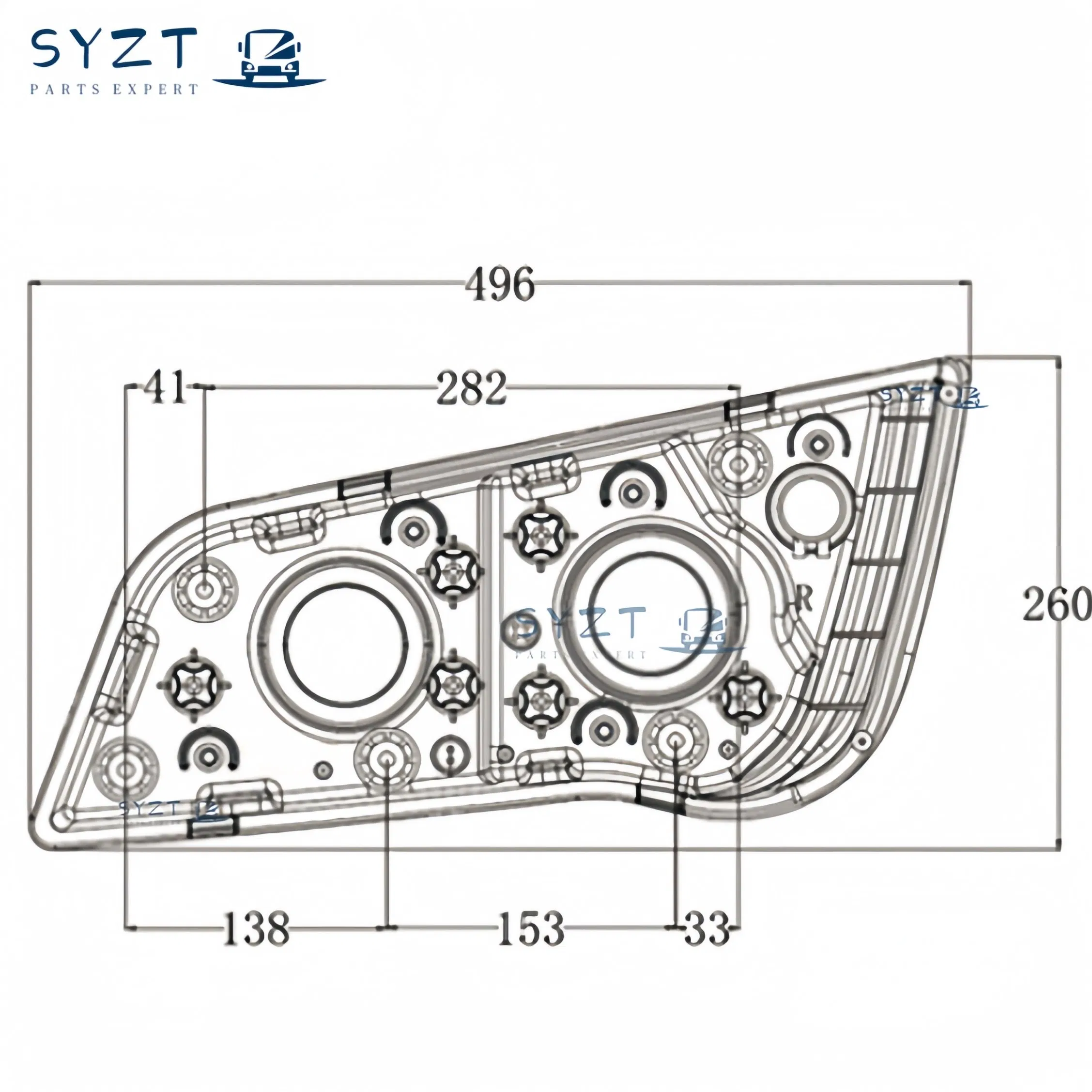 Piezas de autobús de alta calidad faro delantero combinado de Zhongtong