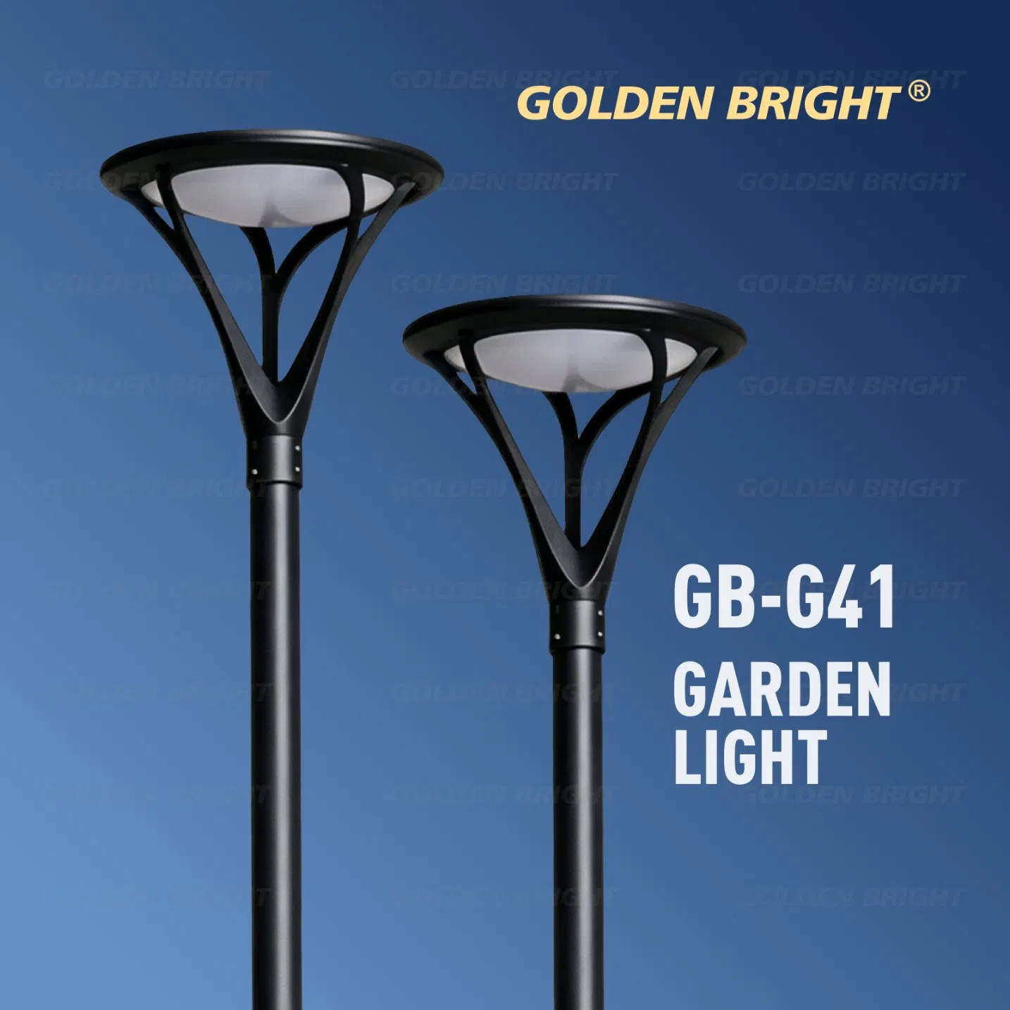 Lámpara de Jardín de Aluminio Brillante Dorado GB-G41 Estructura Profesional Impermeable para Exteriores