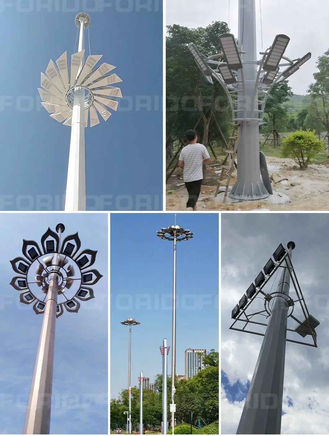 15m/20m/25m/30m/35m Luz de mástil alto LED para estación exterior de aeropuerto