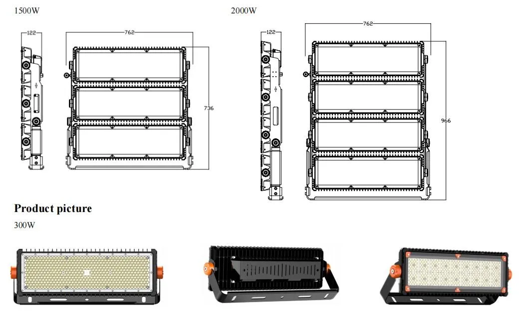 Faro de alta potencia 1000W LED para deportes al aire libre