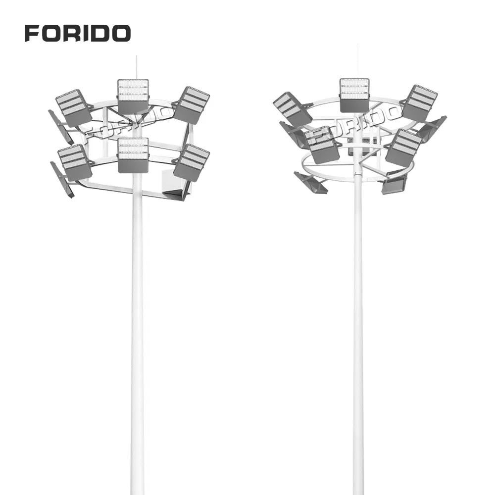 8m/15m/20m/25m/30m/35m Iluminación Exterior Luz de Alto Mástil Galvanizada para Estadio de Fútbol Cancha de Baloncesto