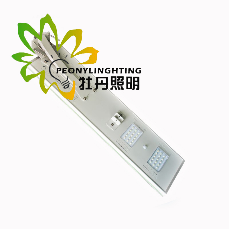 IP65 ¡Precio de fábrica! ! 30W ¡Luz de calle LED solar todo en uno integrada! ! ¡Inducción infrarroja de cuerpo humano! ! ¡Lámpara de jardín al aire libre, patio, calle, carretera, césped!