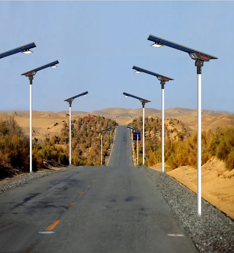 Exterior IP65 Todo en Uno 80W Lámpara Solar LED para Calle Jardín Camino
