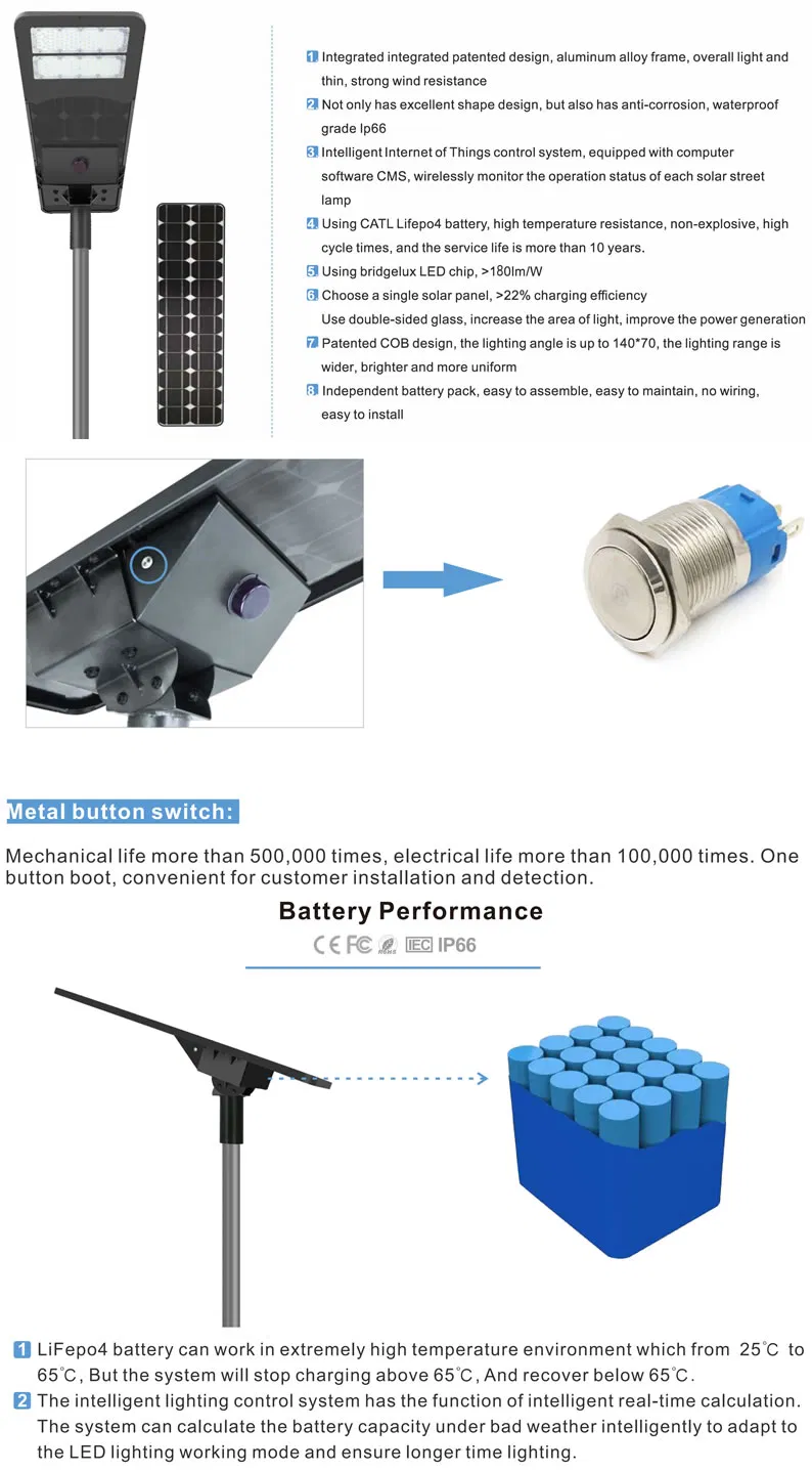 Luz de Calle Solar LED Tl-X15 150W Todo en Uno CE