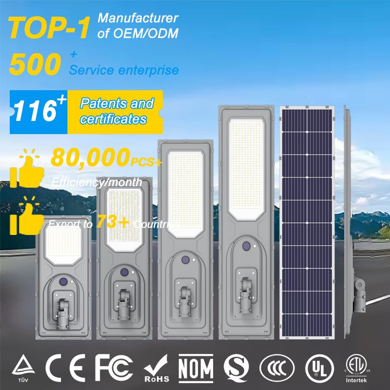 Iluminación Solar Callejera LED Todo en Uno a Prueba de Agua de Aluminio para Ahorro de Energía IP66 100W 200W 300W