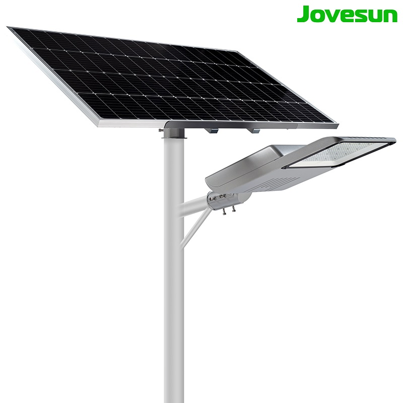 Fábrica 200lm Eficiencia Exterior Impermeable IP66 60W/80W/100W/120W/150W/200watts Batería de Litio Lumens Fuertes Panel PV Dividido Luz Solar de Calle