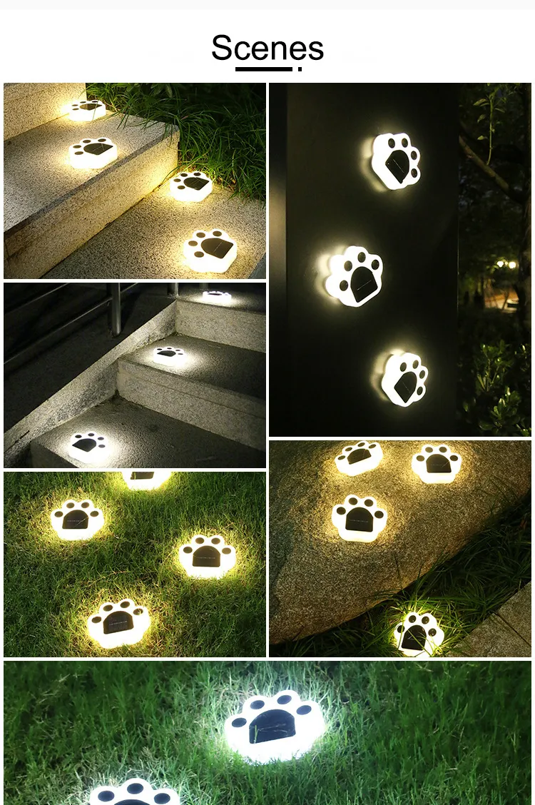 Lámpara de suelo LED solar en forma de pata de oso, lámpara de pared exterior, lámpara decorativa para jardín, lámpara de paisaje atmosférico
