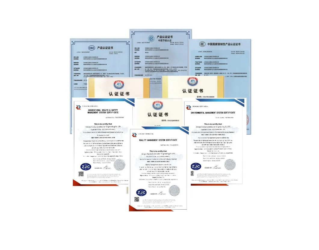 Certificación oficial e informes de calidad de la empresa