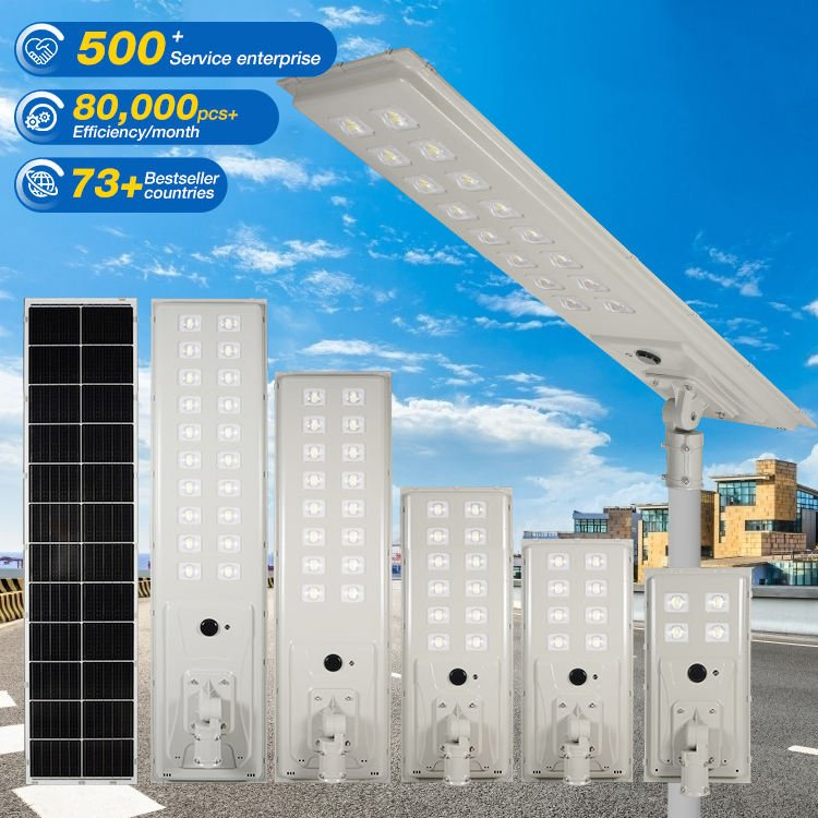 IP65 Impermeable 100W 200W 300W 500W 800W Fundición de Aluminio Todo en Uno Luz Solar LED de Calle