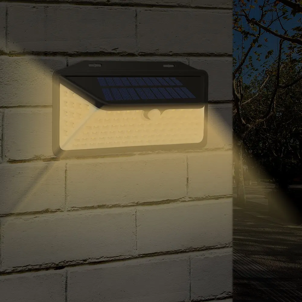 Luces de seguridad solares LED para jardín con sensor de movimiento, lámpara de pared para emergencia en cercas exteriores