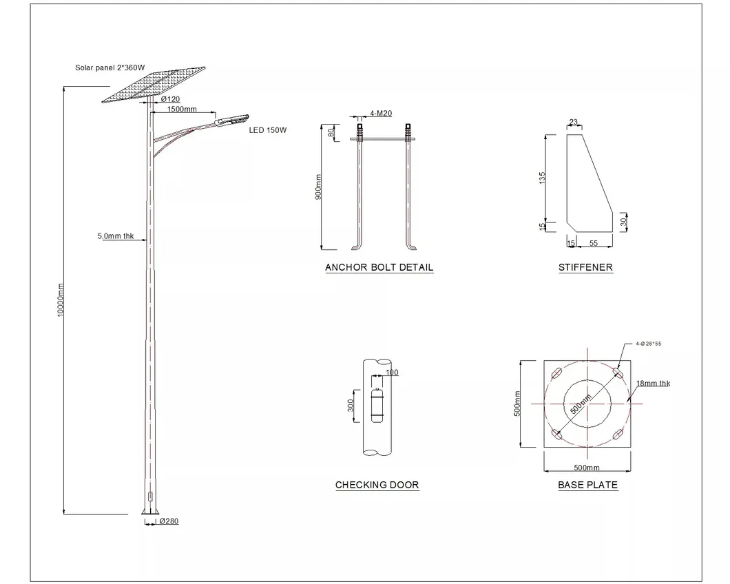 Diseño CAD de poste
