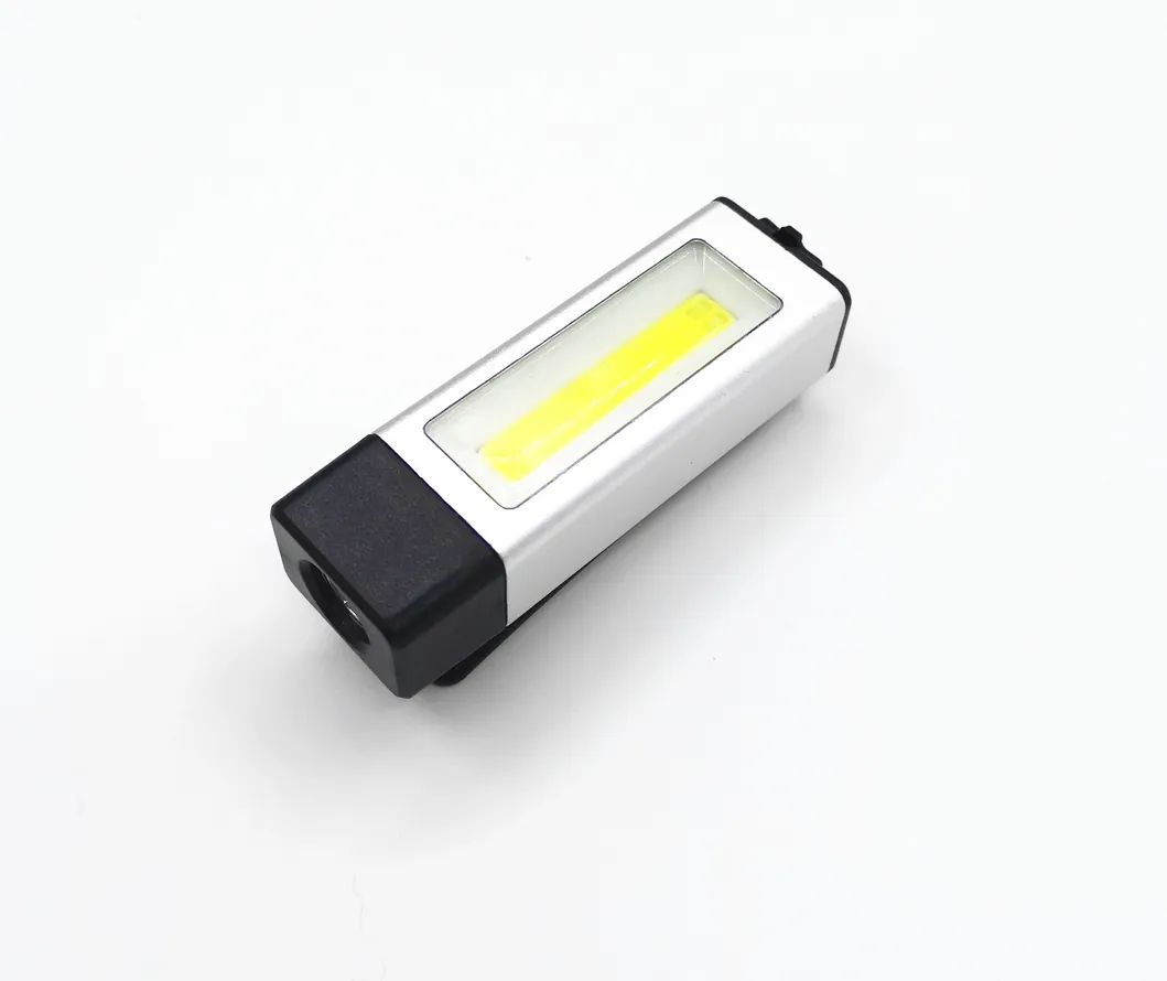 Luz de trabajo LED COB recargable con clip, faro LED para exteriores