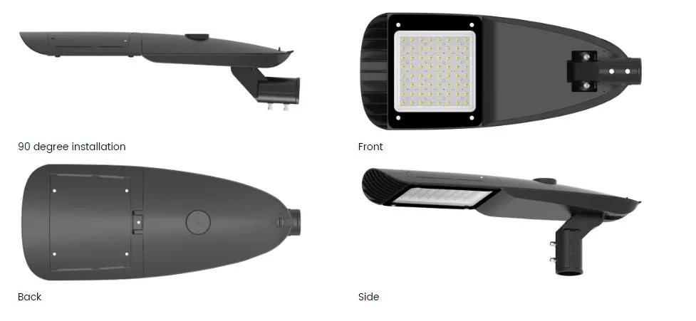 Luz de Calle Lateral de Aluminio Fundido LED Inteligente para Exterior IP66