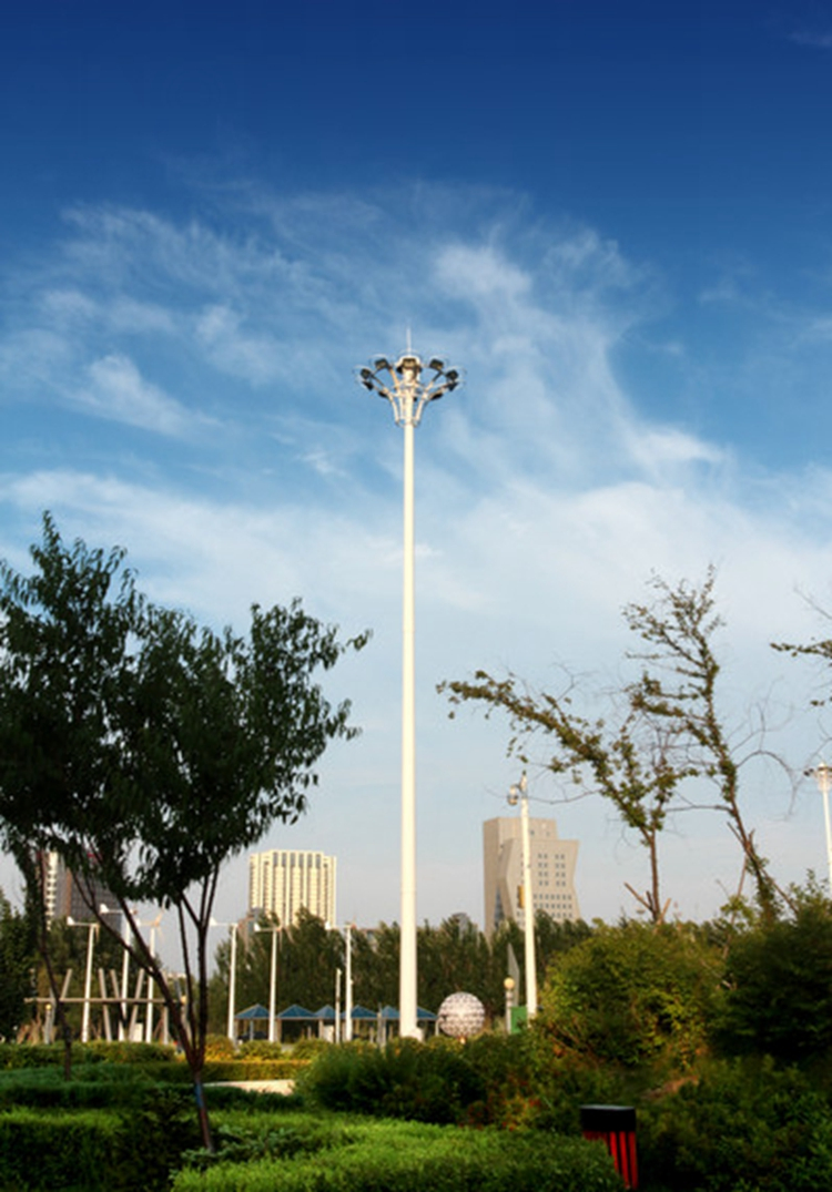 Construcción Duradera Poste de Luz de Alto Mástil Ajustable en Altura con Superficie en Voladizo