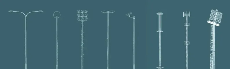 25m 400W×12 Luz de mástil alto LED con sistema de elevación eléctrica para estadio