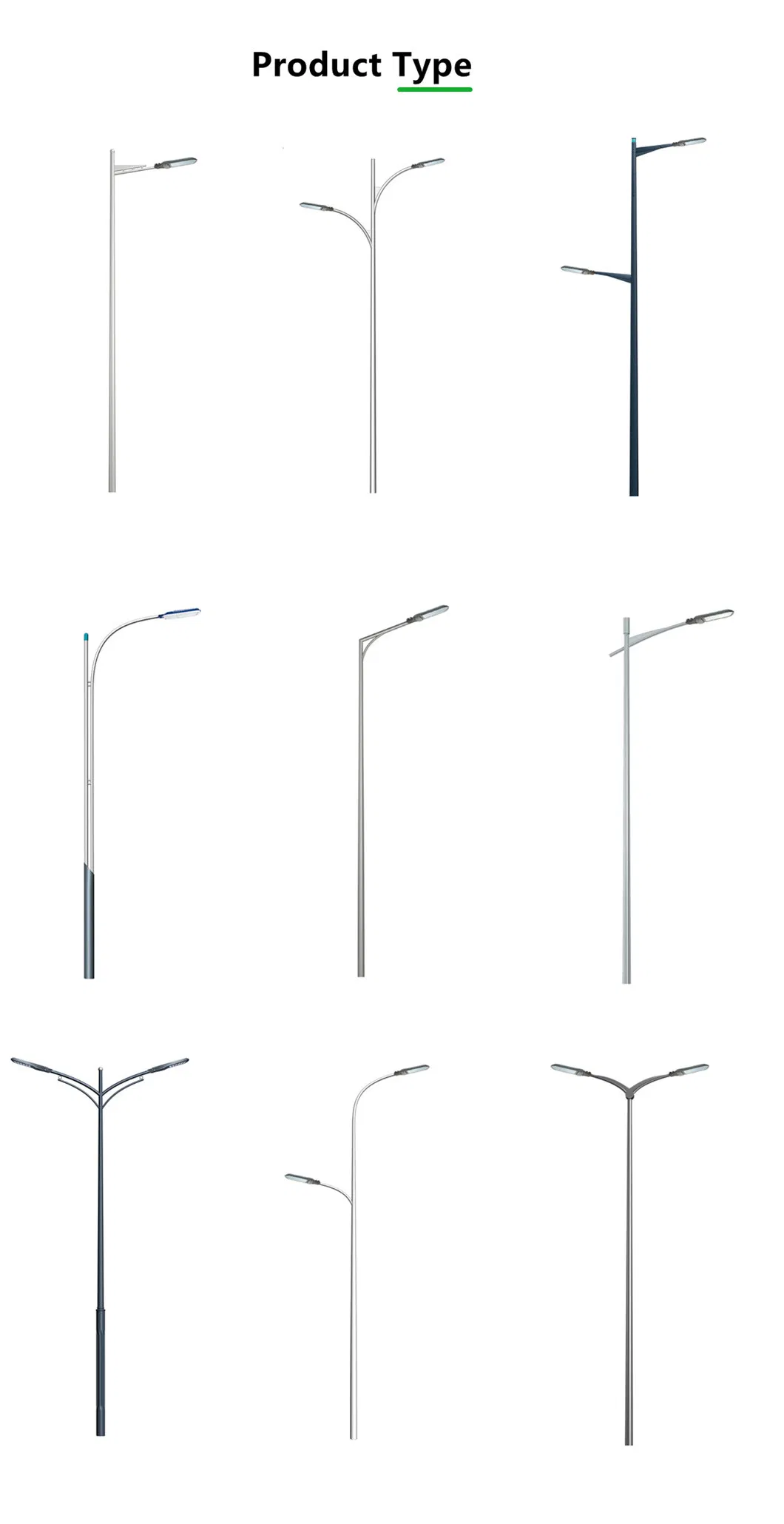 Productos Calientes de Fábrica Top 10 Estacionamiento 80W 150W IP66 Poste de Luz de Calle LED para Exterior