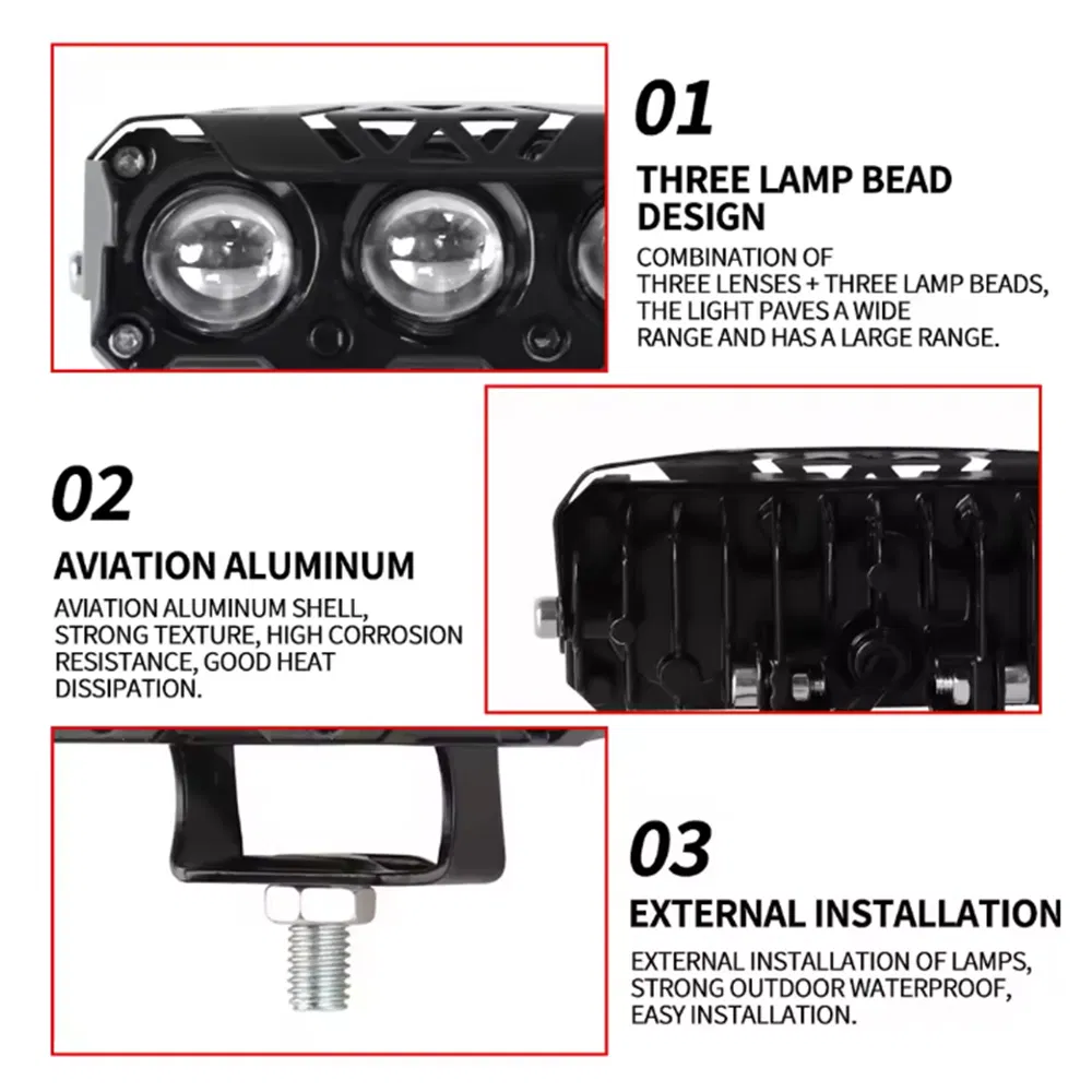 Faros Skylla Modificados Múltiples Fuentes de Luz Foco Tira de Luz LED Nuevo Estilo Lente Decorativa Iluminación Exterior Moto Faro LED