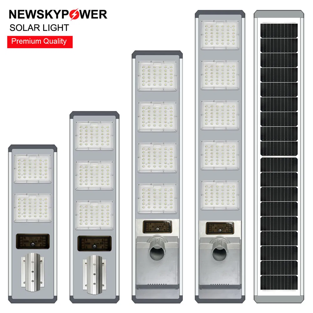 Jd-H300 300W Luz de Calle Solar LED Impermeable Todo en Uno con 5m Poste Dividido Galvanizado