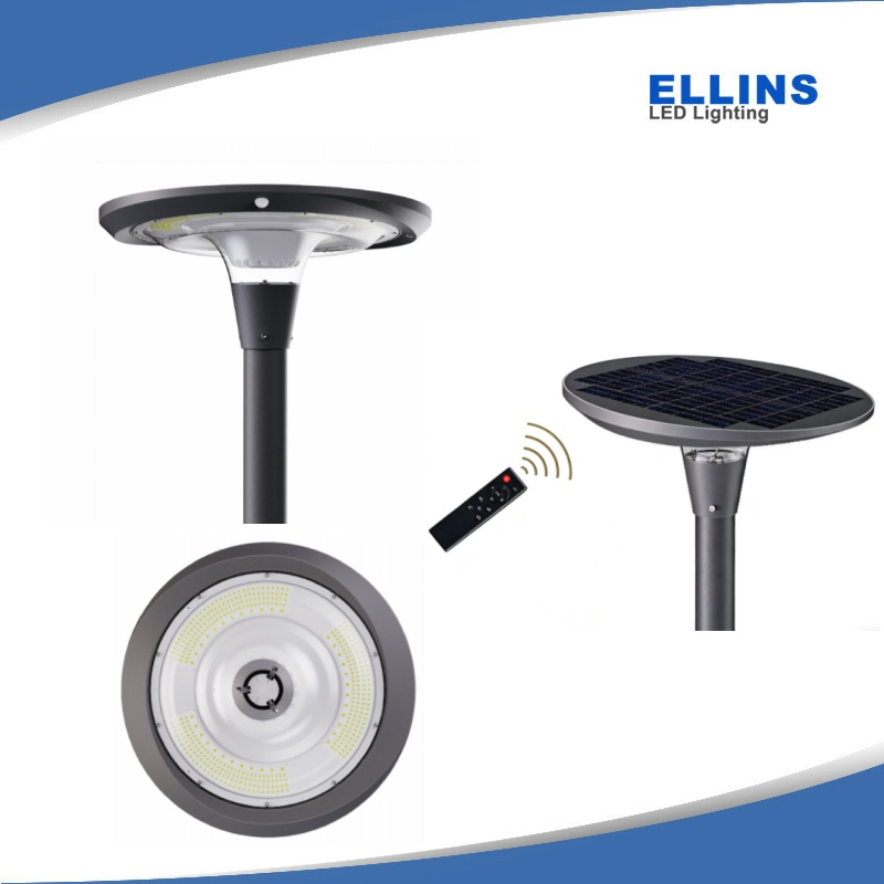 Lámpara Solar de Jardín UFO Integrada 15W 20W Luz Solar de Poste Superior de Energía Sostenible