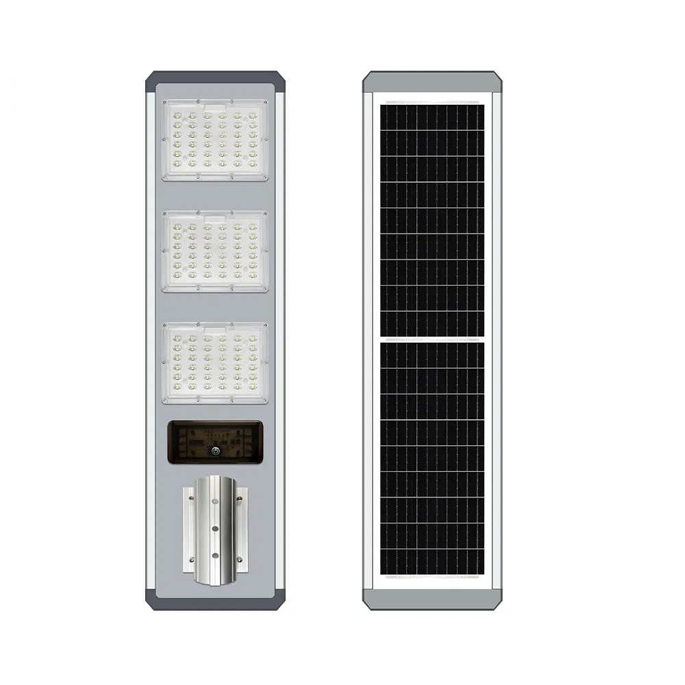 Jd-H300 300W Luz de Calle Solar LED Impermeable Todo en Uno con 5m Poste Dividido Galvanizado