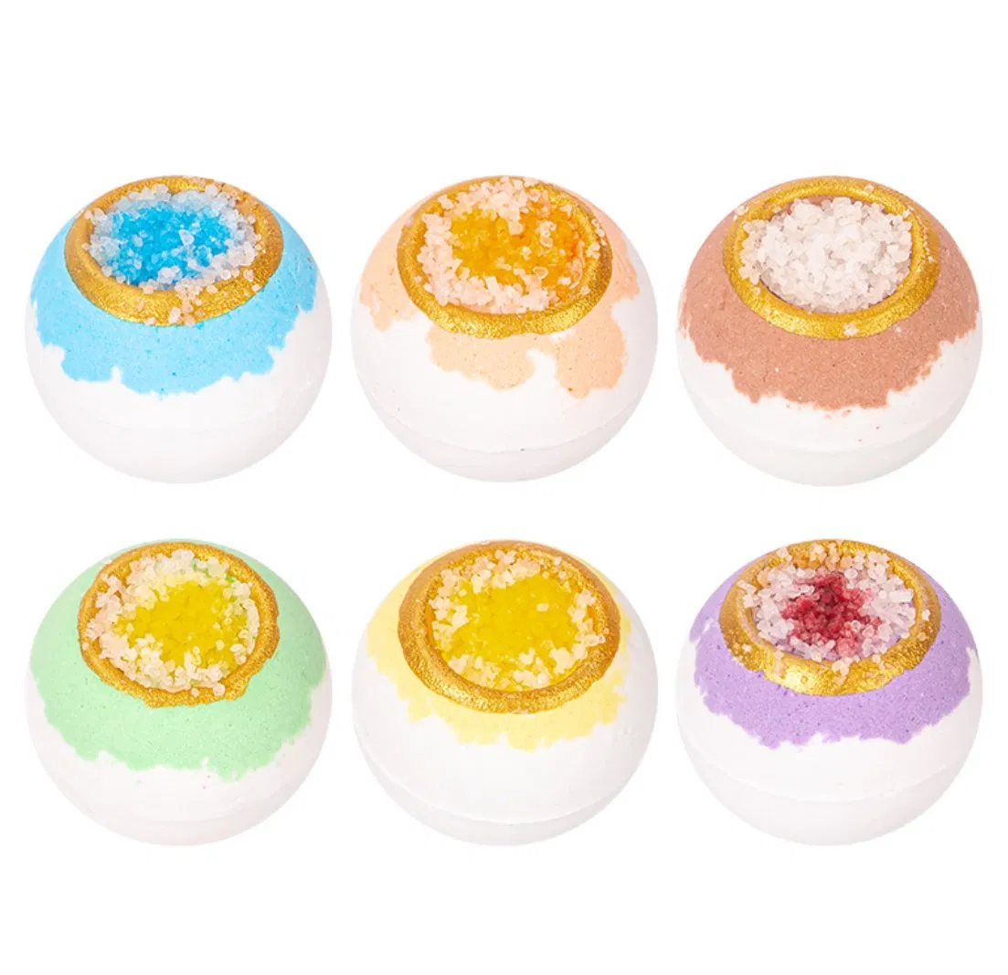Conjunto de Colorantes de Luxuosos Fizzies de Banho em Cristal Pequeno para o Verão, Novas Bombas de Banho, Presente de Bombas de Banho Veganas com Sal Marinho Espumante